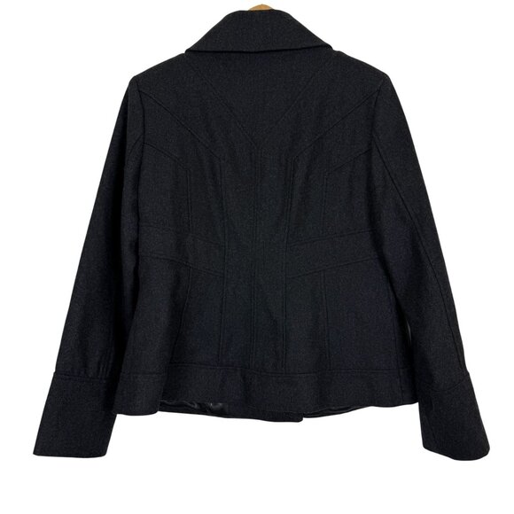 Guess Womens NWT Wool Blend Peacoat Jacket Size Medium Charcoal Double-Breasted - Picture 5 of 13